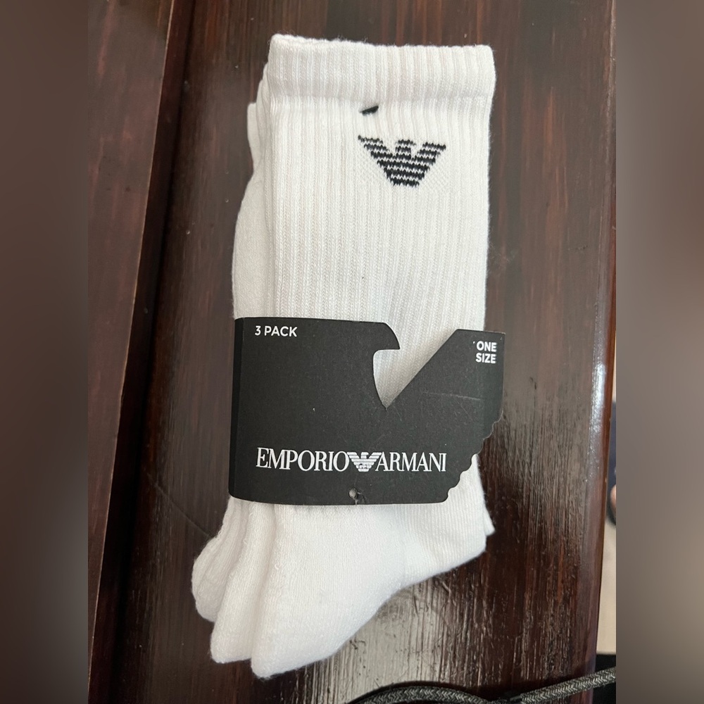 Emporio Armani White Casual Socks - 3 Pack